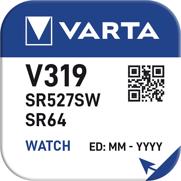 Varta Silver-Oxide Battery SR64 - 1.55 V DC, 16 mAh, 1-Pack, Watch - Silver