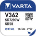 Varta Silver-Oxide Battery SR58 - 1.55 V DC, 21 mAh, 1-Pack, Watch - Silver