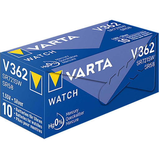 Varta Silver-Oxide Battery SR58 - 1.55 V DC, 21 mAh, 1-Pack, Watch - Silver