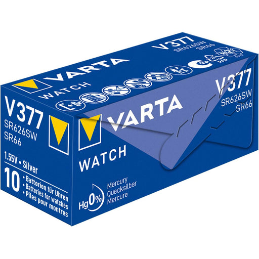 Varta Silver-Oxide Battery SR66 - 1.55 V DC, 27 mAh, 1-Pack, Watch - Silver