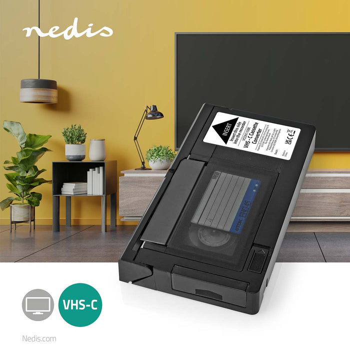 Nedis VHS Converter - Conversion: VHS-C to VHS - Plug and play - Black, 