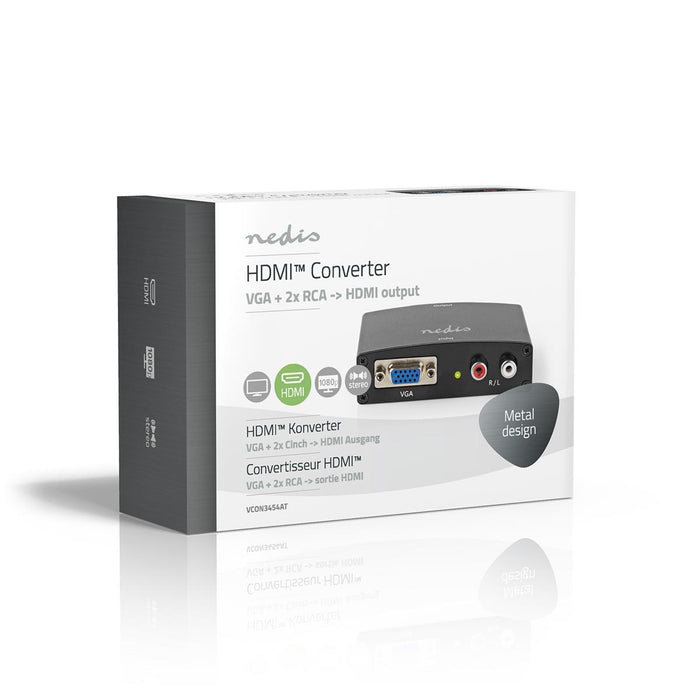 Nedis HDMI Converter - VGA Female / 2x RCA Male, HDMI Output, 1-way, Aluminium - Anthracite