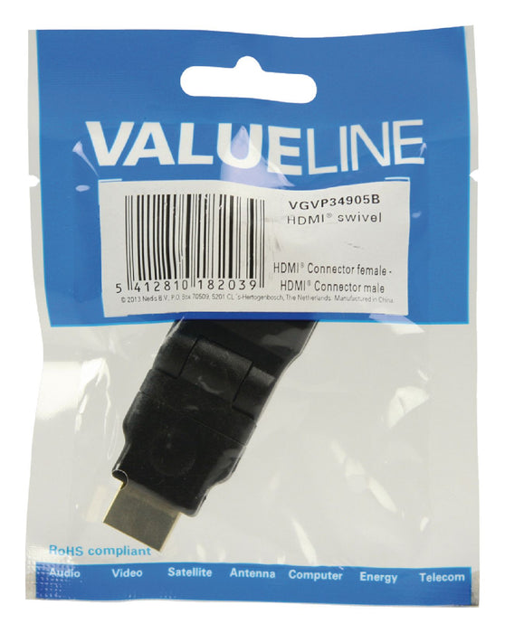 Valueline High Speed HDMI with Ethernet Adapter Swivel HDMI Connector - HDMI Female Black