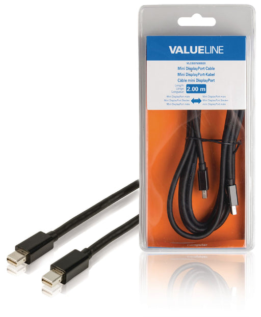 Valueline Mini DisplayPort Cable Mini DisplayPort Male - Mini DisplayPort Male 2.00 m Black