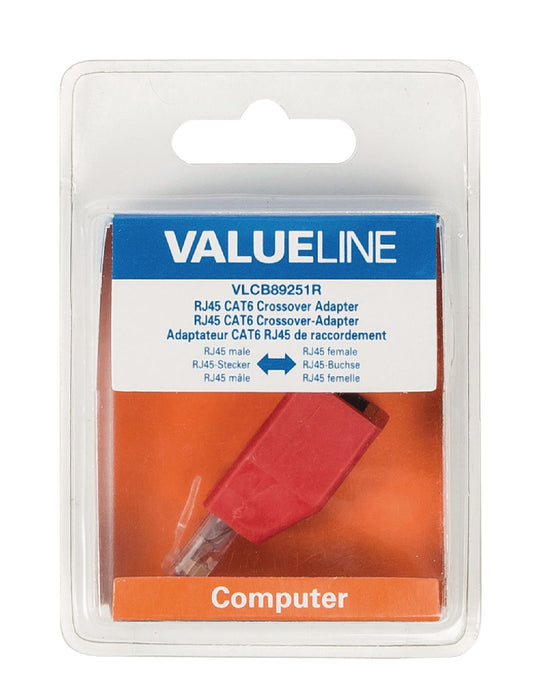 Valueline CAT6 Network Adapter RJ45 (8P8C) Male - RJ45 (8P8C) Female Red