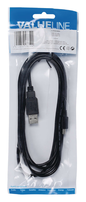 Valueline USB 2.0 Cable USB-A Male - Mitsumi 4-Pin Male 2.00 m Black