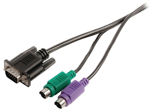 Valueline VGA Cable VGA Male + 2x PS2 Male - VGA Male + 2x PS/2 Male 2.00 m Black