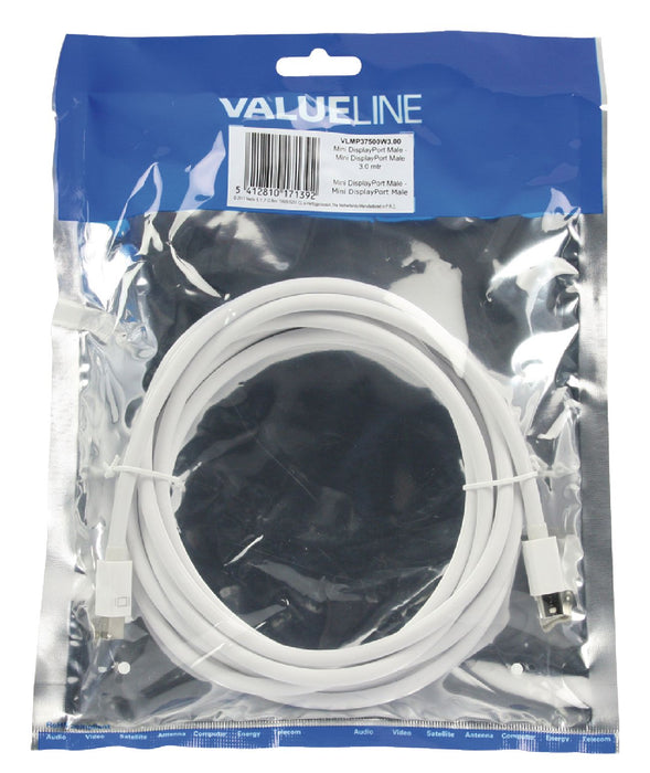 Valueline Mini DisplayPort Cable Mini DisplayPort Male - Mini DisplayPort Male 3.00 m White