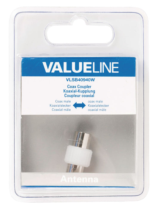 Valueline Coax Adapter Coax Male - Coax Male White