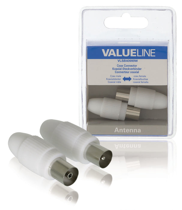 Valueline Coax Connector Male - Female White