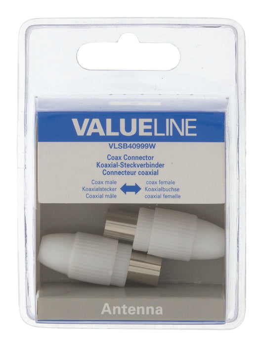 Valueline Coax Connector Male - Female White