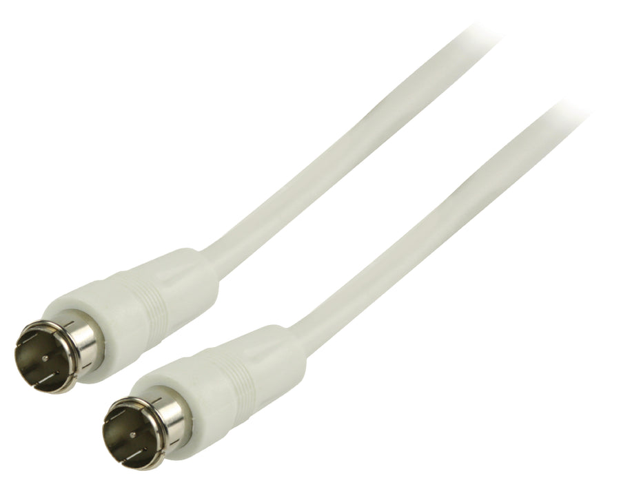 Valueline Antenna Cable F-Male Quick - F-Male Quick 10.0 m White