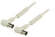 Valueline Coax Cable 120 dB Angled Coax Male - Coax Female 25.0 m White