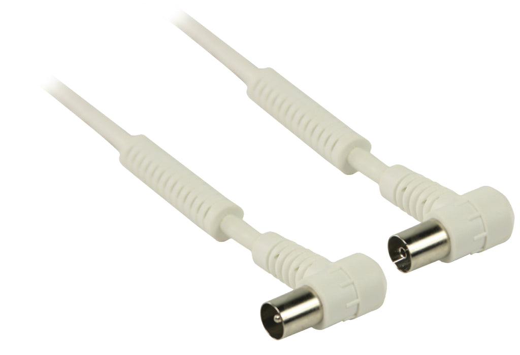 Valueline Coax Cable 120 dB Angled Coax Male - Coax Female 20.0 m White