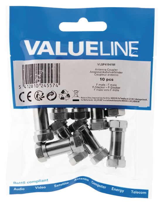 Valueline Coax Adapter XLR F-Male - F-Male Silver