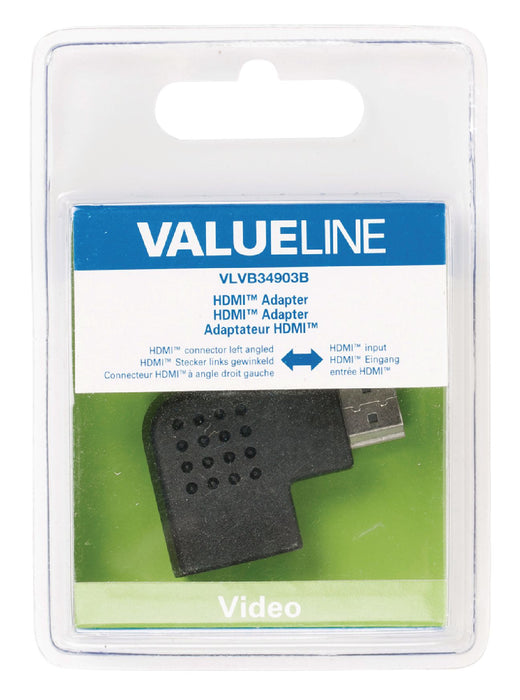 Valueline High Speed HDMI with Ethernet Adapter Angled Left HDMI Connector - HDMI Female Black