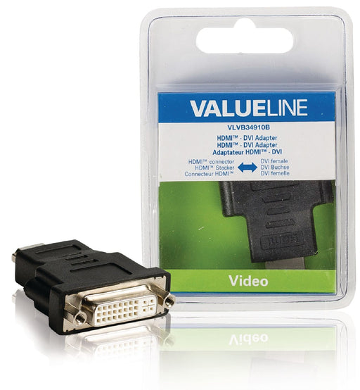 Valueline High Speed HDMI with Ethernet Adapter HDMI Connector - DVI-D 24+1-Pin Female Black