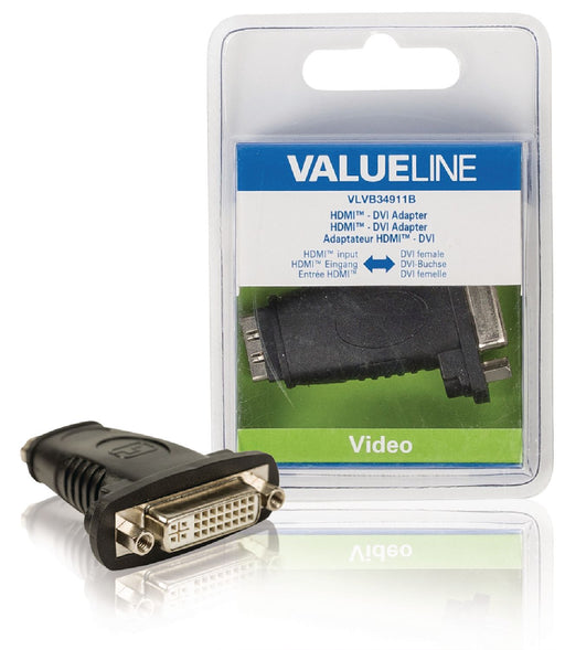 Valueline High Speed HDMI with Ethernet Adapter HDMI Female - DVI-D 24+1-Pin Female Black