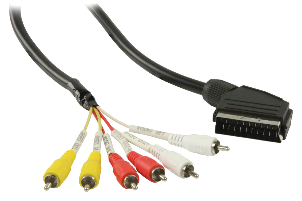 Valueline SCART Cable SCART Male - 6x RCA Male 2.00 m Black