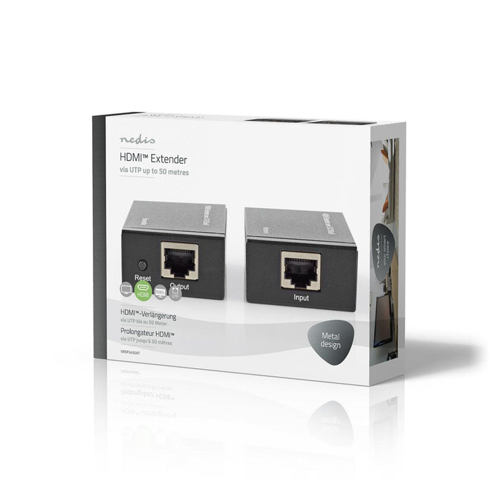 Nedis HDMI Extender - Over Cat6, up to 60.0 m, 1080p, Metal - Anthracite