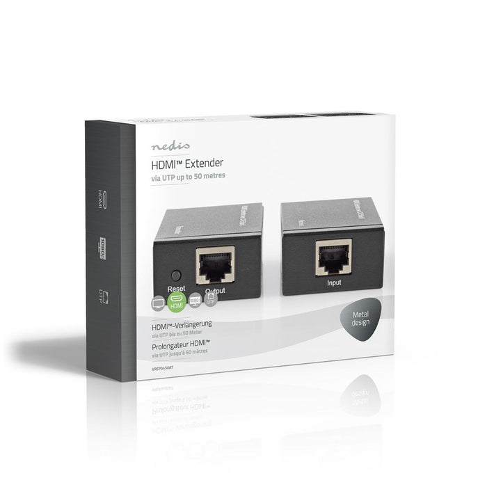 Nedis HDMI Extender - Over Cat6, up to 60.0 m, 1080p, Metal - Anthracite