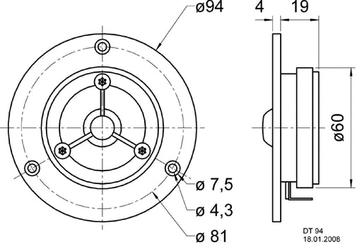 Visaton DT 94 - 8 Ohm - 20 mm (0.8&quot;) polycarbonate HiFi driver