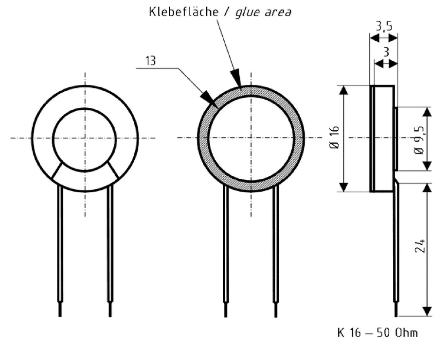 Visaton K 16 - 50 Ohm - 1.6 cm (0.63&quot;) miniature loudspeaker