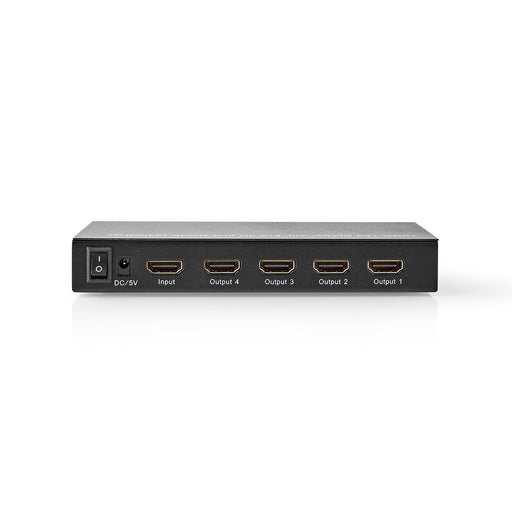 Nedis HDMI Splitter - 4 port(s), HDMI Input, 4x HDMI Output, Metal - Anthracite