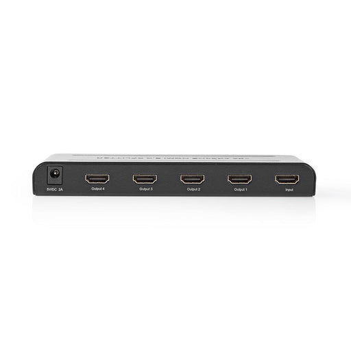 Nedis HDMI Splitter - 4 port(s), HDMI Input, 4x HDMI Output, Metal - Anthracite