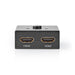 Nedis HDMI Switch - 3 port(s), 1x HDMI Input / 2x HDMI Input, 1x HDMI Output / 2x HDMI Output, Metal - Anthracite