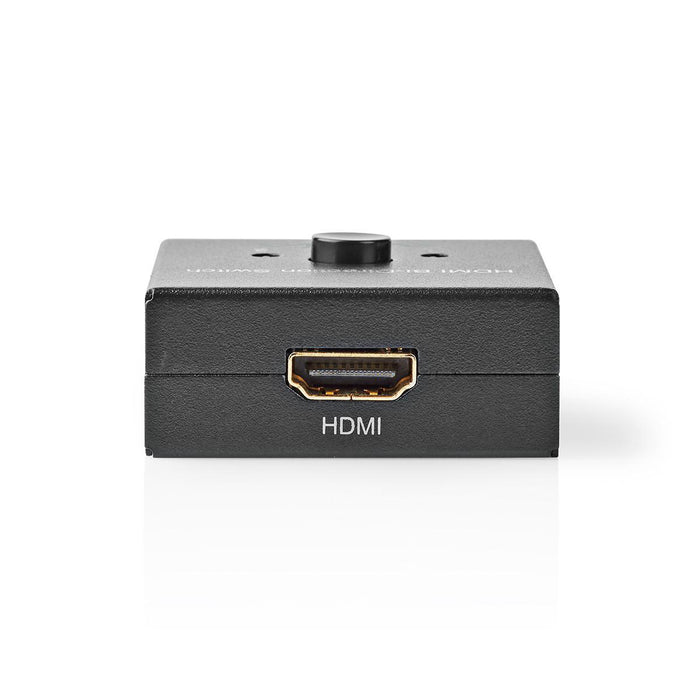 Nedis HDMI Switch - 3 port(s), 1x HDMI Input / 2x HDMI Input, 1x HDMI Output / 2x HDMI Output, Metal - Anthracite