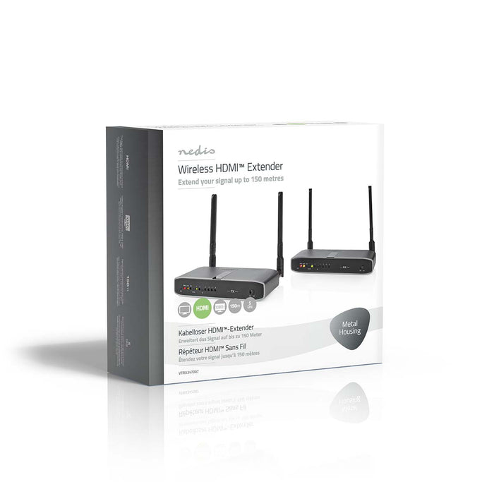 Nedis Wireless HDMI Transmitter - Wi-Fi, 5.15 - 5.85 MHz, 100.0 m (line of sight), ABS - Anthracite