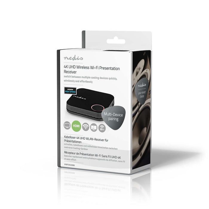 Nedis Wireless HDMI Transmitter - Wi-Fi, 2400 MHz, 30.0 m (line of sight), PVC - Black