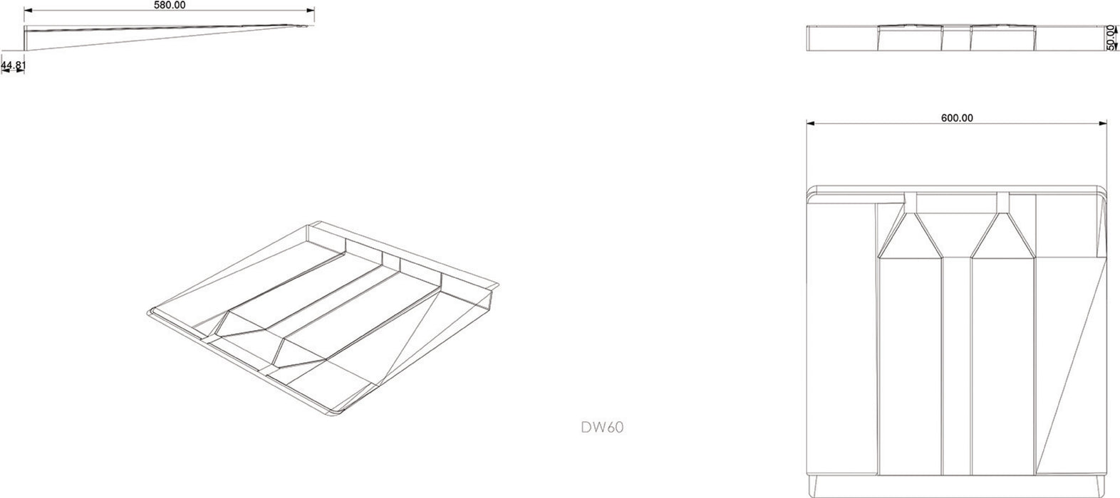 Aquateam D60 Drip Tray Dishwasher 59.6 cm White