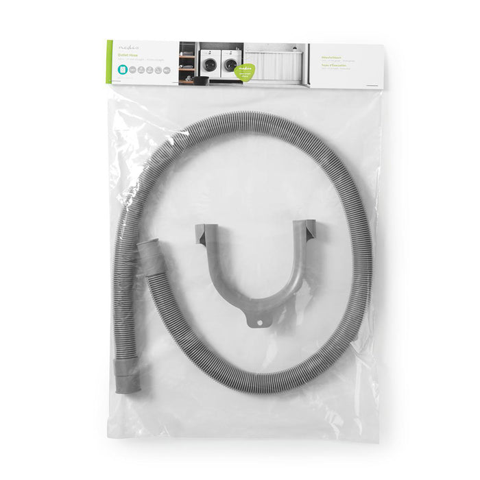 Nedis Outlet Hose - 21 mm, 19 mm, 1.5 Bar, Application: Dish / Washing Machine - Grey