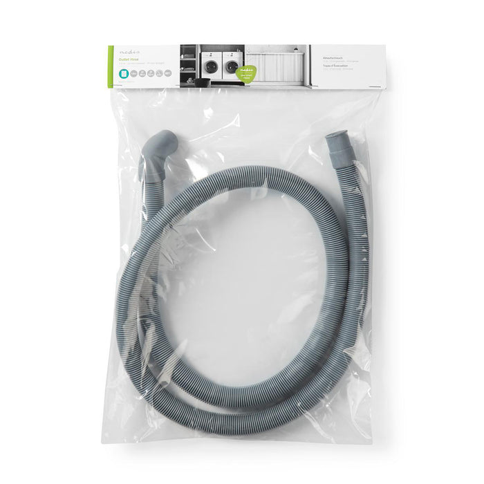 Nedis Outlet Hose - 22 mm, 19 mm, 0.5 Bar, Application: Dish / Washing Machine - Grey