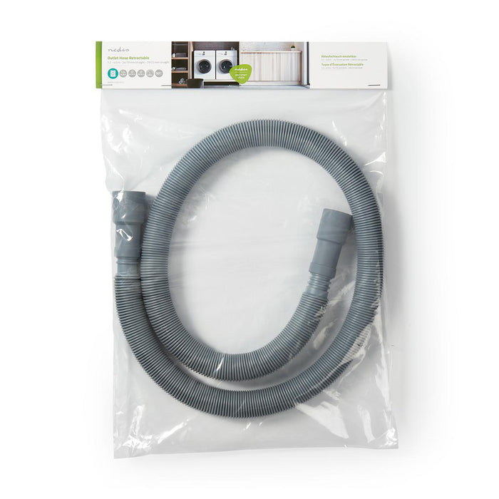 Nedis Extendable Outlet Hose - 24/19 mm, 29/22 mm, 0.5 Bar, PVC - Grey