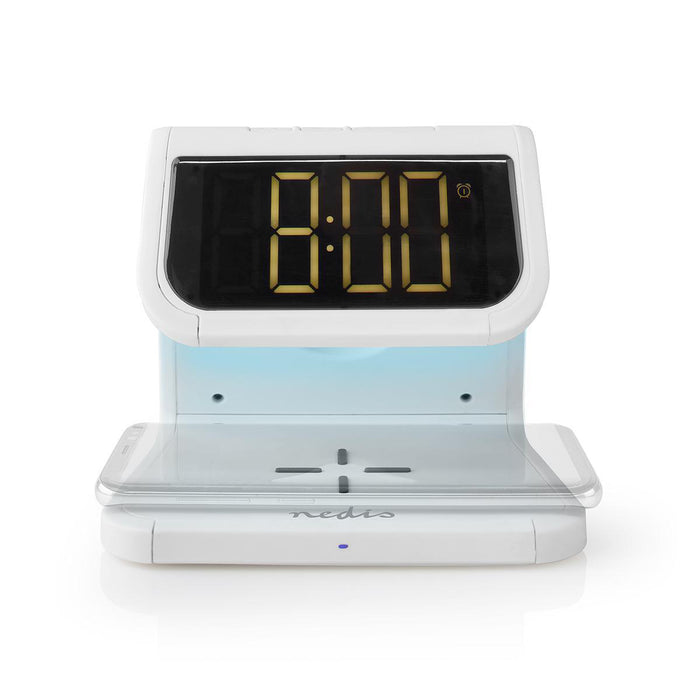 Nedis Alarm clock with wireless charging - 5 / 7.5 / 10 W, 1.0 / 1.1 A, USB-A, 2 Alarm Times - Snooze function