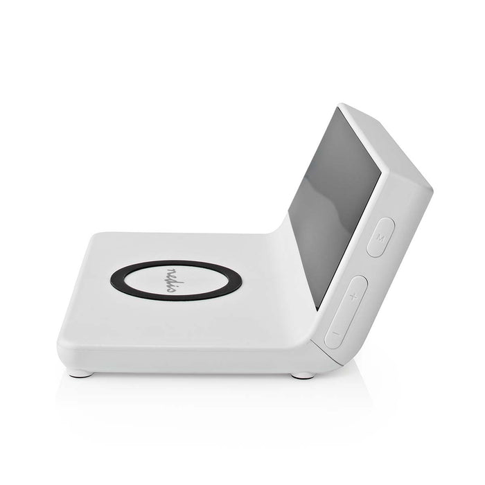 Nedis Alarm clock with wireless charging - Qi certified, 5 / 7.5 / 10 / 15 W, USB-A Male, 2 Alarm Times - Snooze function