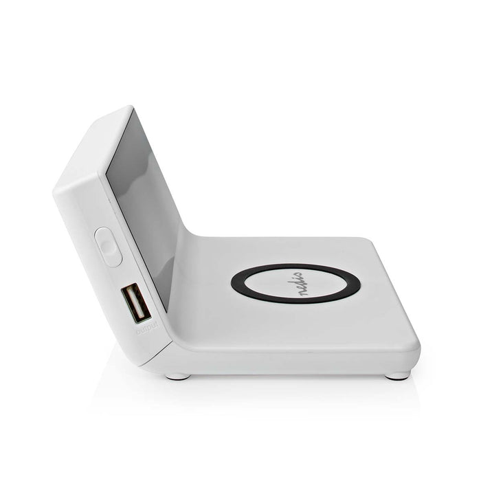 Nedis Alarm clock with wireless charging - Qi certified, 5 / 7.5 / 10 / 15 W, USB-A Male, 2 Alarm Times - Snooze function