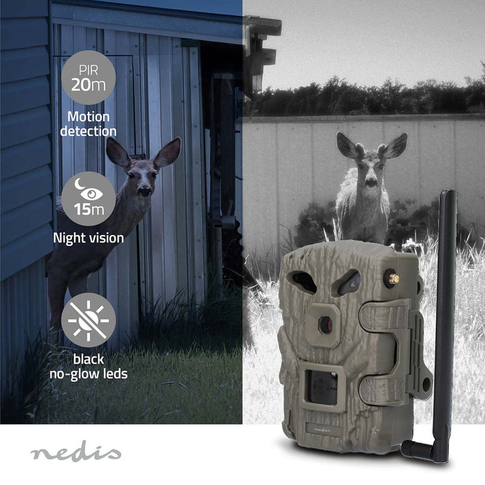 Nedis Wildlife Camera - 1080p@30fps, 30.0 MPixel, 2 MPixel CMOS, LCD Screen - Green