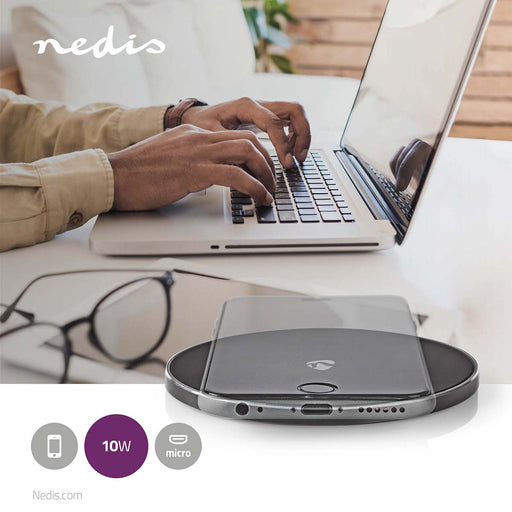 Nedis Wireless Charger - 5 / 7.5 / 10 W, 1.0 A, LED-indicator in use, Micro USB - 1.00 m