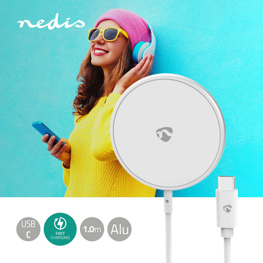 Nedis Wireless Charger - 5 / 7.5 / 10 / 15 W, 1.0 / 1.1 / 1.67 / 2 A, Including cable, USB Type-C - 1.00 m