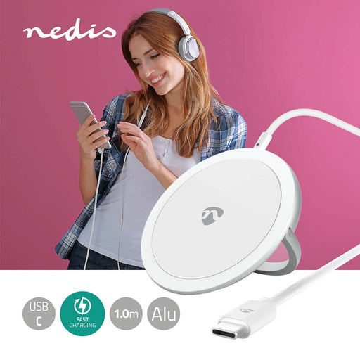 Nedis Wireless Charger - Stand, 5 / 7.5 / 10 / 15 W, 1.0 / 1.1 / 1.67 / 2 A, USB Type-C - 1.00 m