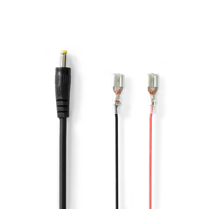 Nedis Power Cable - DC Female, Open, Straight, Black - Gift Box