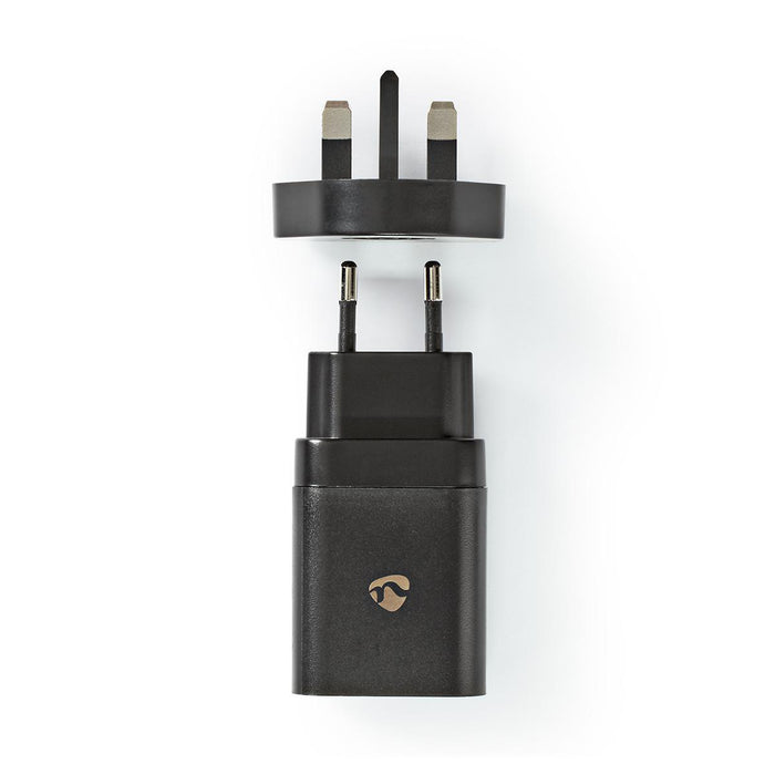 Nedis Wall Charger - 1.5 A / 2.0 A / 3.0 A, Number of outputs: 1, Port type: 1x USB-C, 18 W - Automatic Voltage Selection