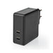 Nedis Wall Charger - 1.5 A / 2.0 A / 3.0 A / 3.25 A, Number of outputs: 2, Port type: 2x USB-C, 15 / 18 / 27 / 36 / 45 / 65 W - Automatic Voltage Selection