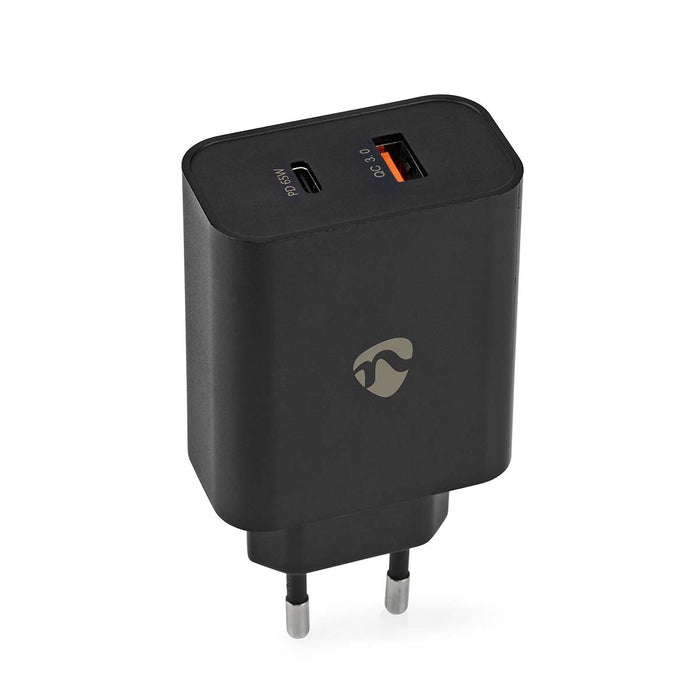 Nedis Wall Charger - 65 W, Quick charge feature, 2.0 / 2.25 / 3.25 A, USB-A / USB-C - Automatic Voltage Selection