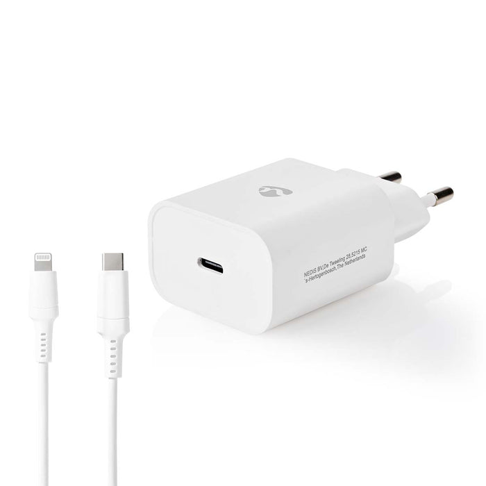 Nedis Wall Charger - 1.67 A / 2.22 A / 3.0 A, Number of outputs: 1, Port type: 1x USB-C, 15 / 20 / 20 W - Automatic Voltage Selection