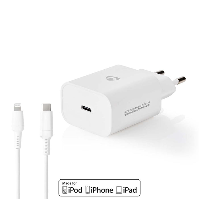 Nedis Wall Charger - 1.67 A / 2.22 A / 3.0 A, Number of outputs: 1, Port type: 1x USB-C, 15 / 20 / 20 W - Automatic Voltage Selection